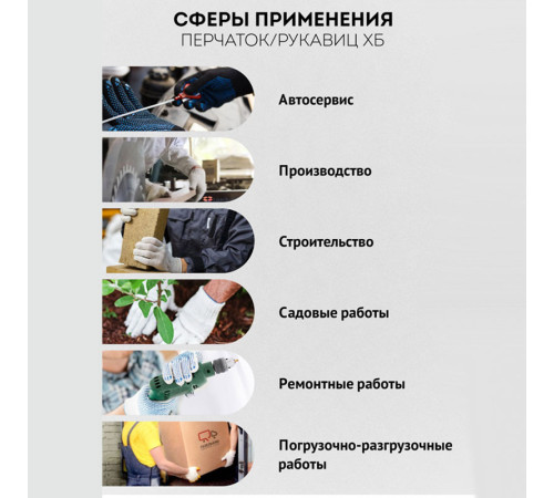 Перчатки х/б OfficeClean, эконом, 3 класс, с точечным ПВХ-покрытием, 4 нитки, белые