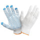 Перчатки х/б OfficeClean, профи, 7 класс, с точечным ПВХ-покрытием, 6 нитей, белые