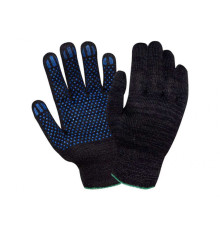 Перчатки х/б с точечным ПВХ-покрытием (черные)