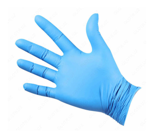 Перчатки нитриловые одноразовые, размер L, 100 штук в упаковке, синие