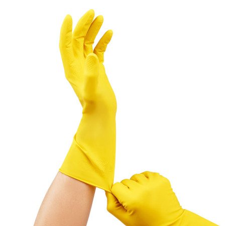 Перчатки резиновые OfficeClean, желтые, размер М