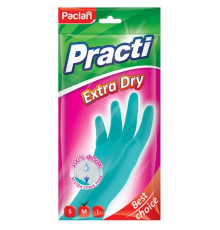 Перчатки резиновые Paclan  Practic, Extra Dry, синие , M