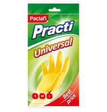Перчатки резиновые Paclan  Practic, Universal, желтые, L