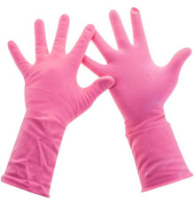 Перчатки резиновые Paclan "Practi.Comfort", розовые, размер М