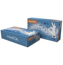 Перчатки виниловые MediOk, неопудренные, 50 пар/уп, размер M