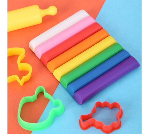 Пластилин Deli Dough 8 цветов, 100 гр., блистер с европодвесом