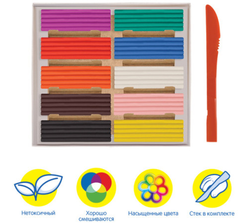 Пластилин Мульти-Пульти "Енот в сказке" 10 цветов, 120 гр., со стеком, картон