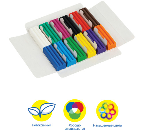 Пластилин Мульти-Пульти "Енот в сказке", 12 цветов, 120г, картон