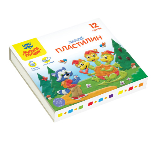 Пластилин Мульти-Пульти "Енот в сказке", 12 цветов, 120г, картон