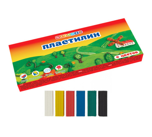 Пластилин Невская Палитра "Цветик" 6 цветов, со стеком, 90 гр.