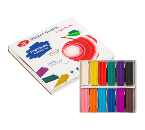 Пластилин Невская Палитра "Я-Художник" 12 цветов, со стеком, 240 гр.