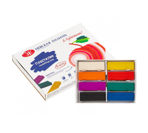 Пластилин Невская Палитра "Я-Художник" 8 цветов, со стеком, 160 гр.