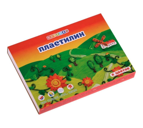 Пластилин ЗХК "Цветик" 8 цветов, со стеком, 120 гр.
