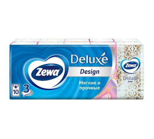 Платочки бумажные Zewa "Deluxe Design", 3-х слойные