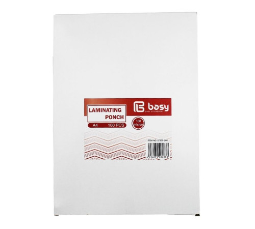 Пленка для ламинирования BASY "Z0112" А4, 100 мкм, глянец, 100 штук в упаковке