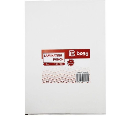 Пленка для ламинирования BASY "ZW003" А4, 80 мкм, глянец, 100 штук в упаковке