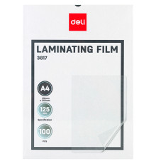 Пленка для ламинирования Deli А4, 125 мкм, глянец, 100 штук в упаковке