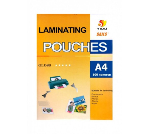 Пленка для ламинирования YIDU А4, 200 мкм, глянец, 100 штук в упаковке