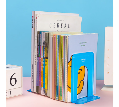 Подставка для книг DELI, металлическа, синяя