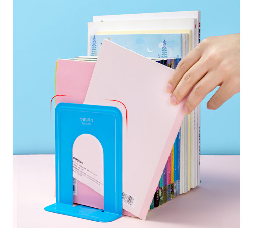 Подставка для книг DELI, металлическа, синяя