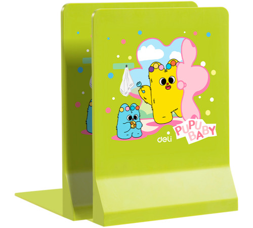 Подставка для книг DELI "PupuBaby", 2шт, складная, зеленая
