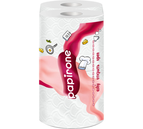 Полотенца бумажные Papirone, 2 шт в упаковке, 3-х слойные