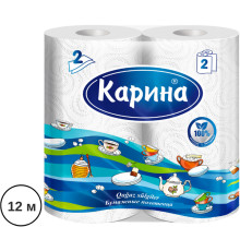 Полотенца бумажные "Карина",2-х слойные, 2 рулона в упаковке