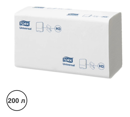 Полотенца бумажные Tork "Advanced Universal", 2-х слойные, 200 листов 23х23 см,  ZZ, белые