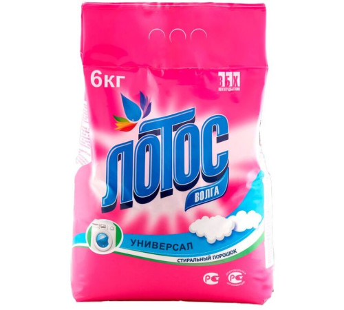 Порошок стиральный Лотос, универсальный, 6 кг.