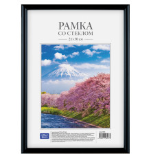 Рамка пластиковая, OfficeSpace, №1, черная, 21х30 см