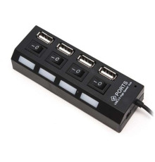 Расширитель USB Deluxe на 4 Порта DUH4004BK черный