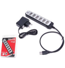 Расширитель USB Deluxe на 7 Портов DUH7002BK