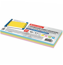 Разделитель картонный BRAUBERG, 100 листов 105х240 мм, 160 гр, ассорти