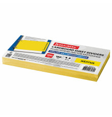 Разделитель картонный BRAUBERG, 100 листов 105х240 мм, 160 гр, желтый