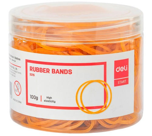 Резинки для денег DELI, 70 мм, 100 гр. в тубе, желтые