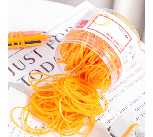 Резинки для денег DELI, 70 мм, 100 гр. в тубе, желтые