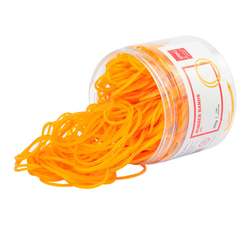 Резинки для денег DELI, 70 мм, 100 гр. в тубе, желтые