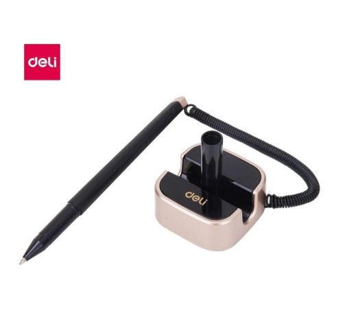 Ручка гелевая Deli, на подставке, 0,7 мм, синие чернила