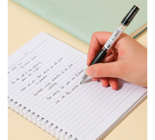 Ручка гелевая DELI "Lineum" 0,5 мм, автоматическая, черная