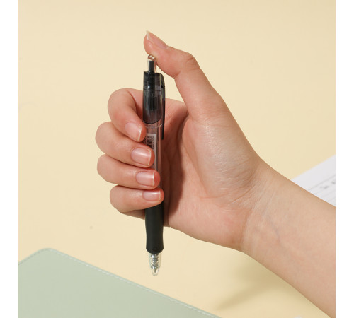 Ручка гелевая DELI "Lineum" 0,5 мм, автоматическая, черная