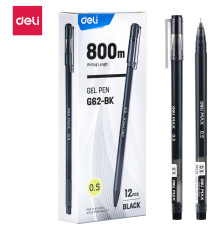 Ручка гелевая DELI "Max" 0,5 мм, черная