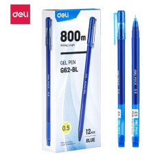 Ручка гелевая DELI "Max" 0,5 мм, синяя