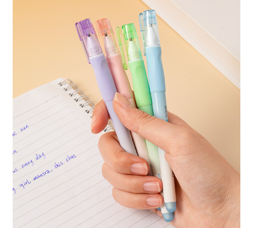 Ручка гелевая DELI "Neonup" 0,5 мм, синяя, стирающиеся чернила