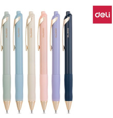 Ручка гелевая DELI "NS666" 0,7 мм, автоматическая, черная