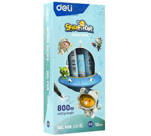Ручка гелевая DELI "Space Finder" 0,5 мм, синяя