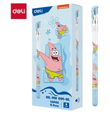 Ручка гелевая DELI "SpongeBob" 0,5 мм, синяя