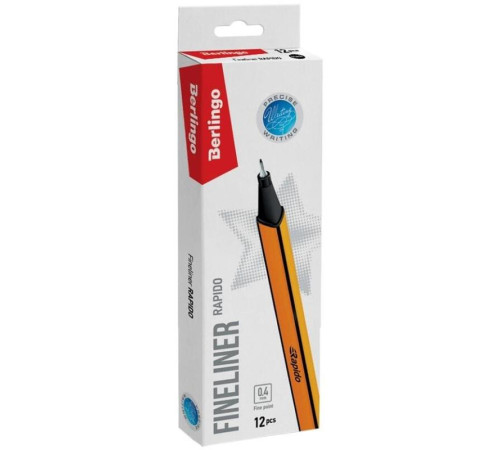 Ручка капиллярная Berlingo "Rapido" черная, 0,4мм, трехгранная