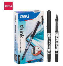 Ручка роллерная DELI "Think" черная, 0,7 мм