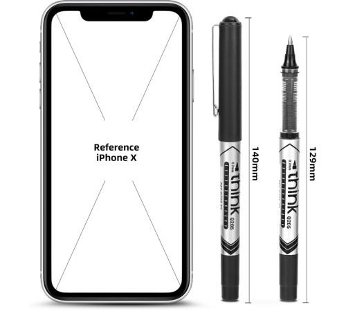 Ручка роллерная DELI "Think" черная, 0,7 мм