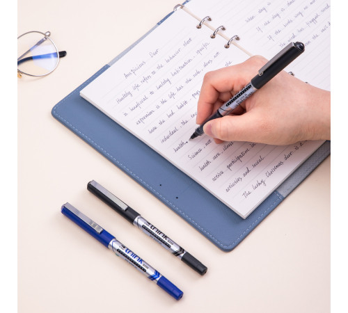 Ручка роллерная DELI "Think" черная, 0,7 мм